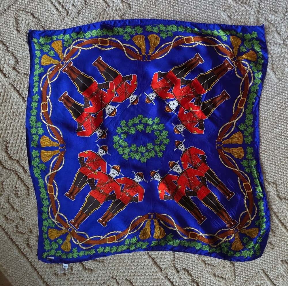 Skemo Royal Canadian Mounted Police Square Scarf Blue Acetate